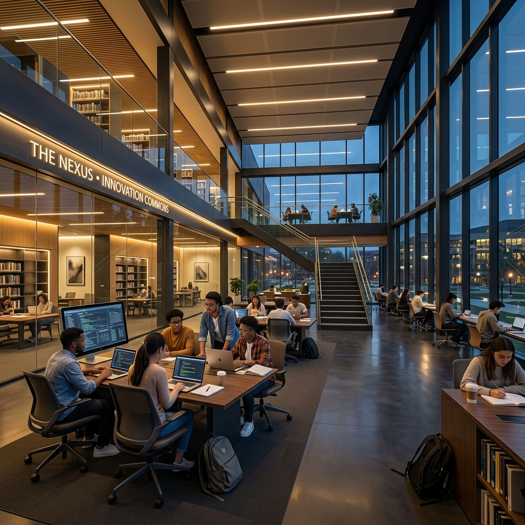 Modern University Campus Library